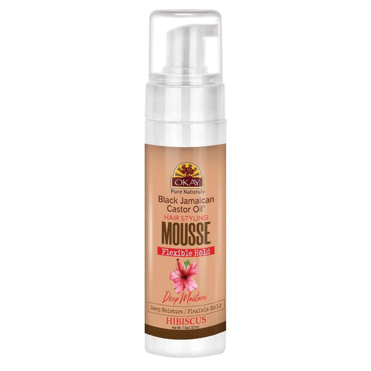 Okay Black Jamaican Castor Oil  Hibiscus Hair Styling Mousse 7.5 Oz
